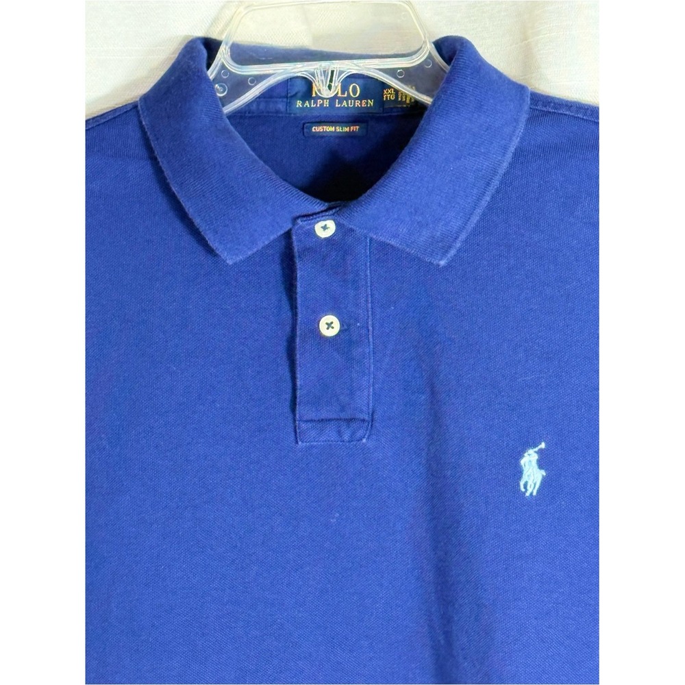 Polo by Ralph Lauren XXL Men's Custom Slim Fit Polo Shirt - Blue